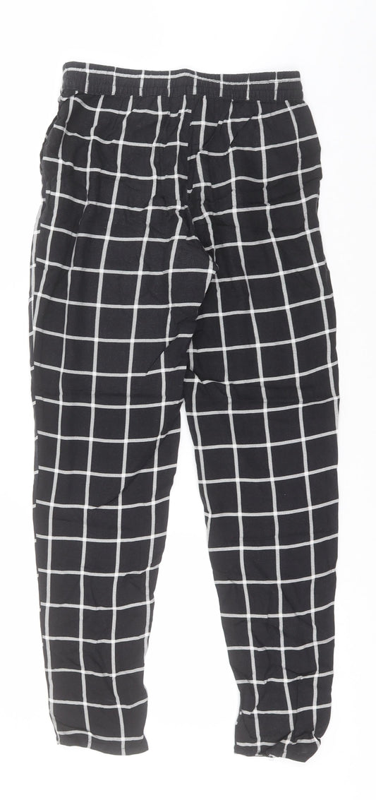 Divided Womens Black Plaid Viscose Sweatpants Trousers Size 4 L25 in Regular