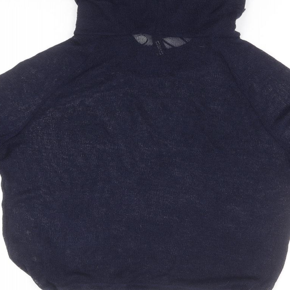 Brand and care label for Divided women’s blue polyester pullover hoodie, size M, - amour