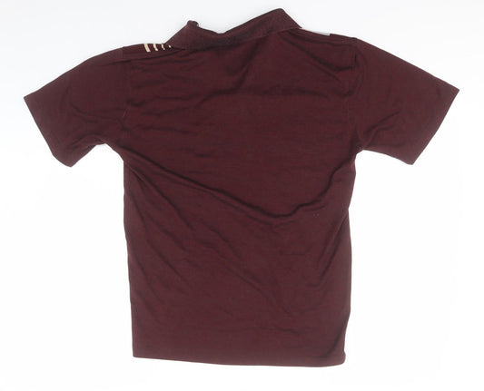 Preworn Mens Black Striped Cotton Polo Collared