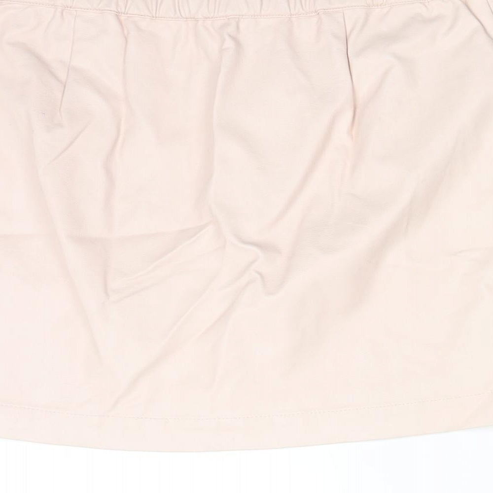 FOREVER 21 Girls Pink Polyurethane Straight & Pencil Skirt Size 13-14 Years Regular