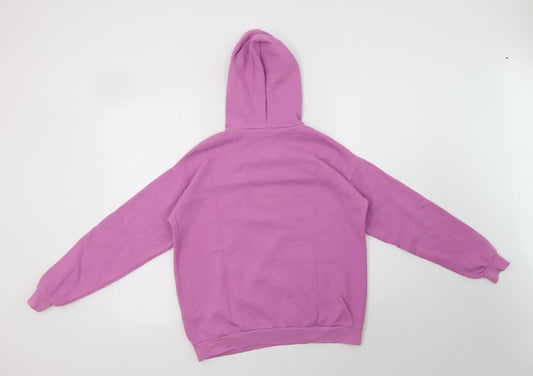 Boohoo Womens Purple Cotton Pullover Hoodie Size 8 - Rose