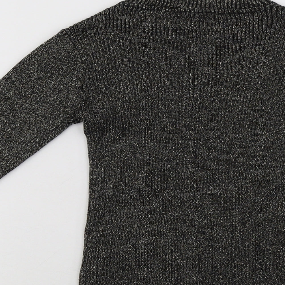 TU Girls Black Crew Neck Cotton Pullover Jumper Size 9 Years
