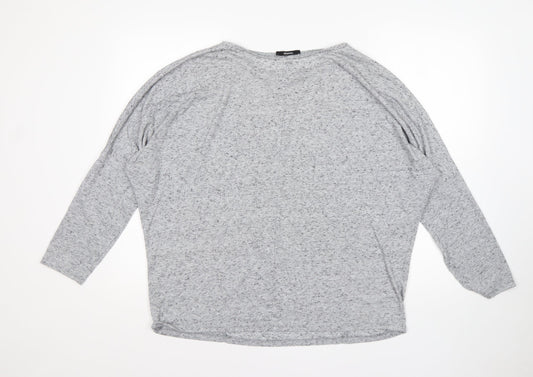 George Womens Grey Round Neck Polyester Pullover Jumper Size 16