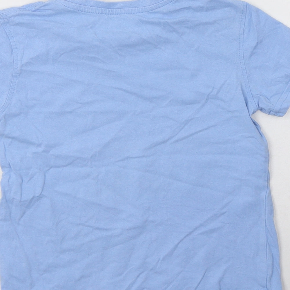 George Boys Blue Cotton Basic T-Shirt Size 6-7 Years Crew Neck - School Wear