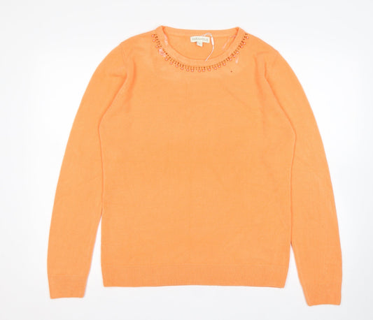 Womens UK Size M Paramour Orange Pullover Jumper