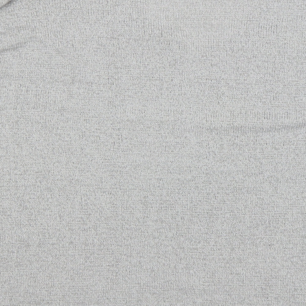 SheIn Womens Grey V-Neck  Acrylic Pullover Jumper Size L