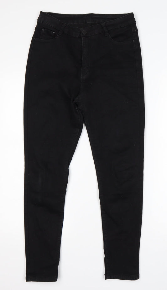 Additional front view of SHEIN women’s black cotton skinny jeans, size M, 26-inch leg regular