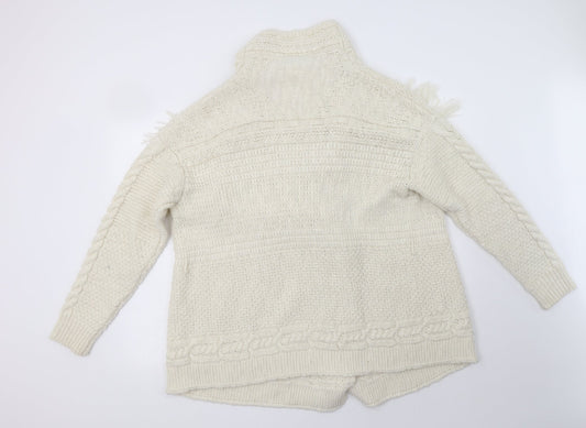 Womens UK Size L Matalan Ivory Cardigan Jumper