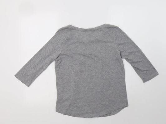George Womens Grey Polyester Basic Blouse Size 12 Crew Neck - Pudsey