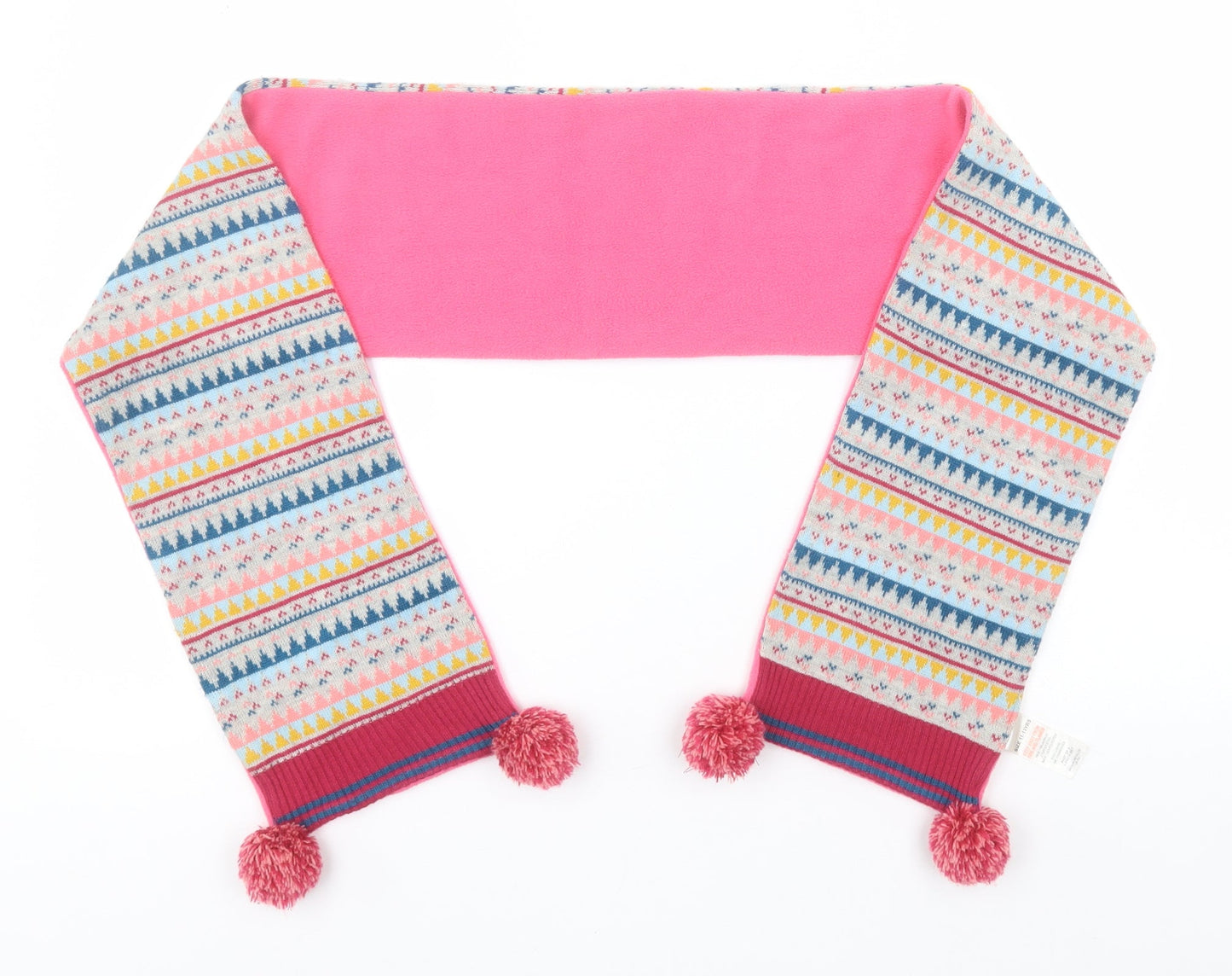 Additional front view of Matalan girls’ pink geometric acrylic scarf scarves & wraps one size