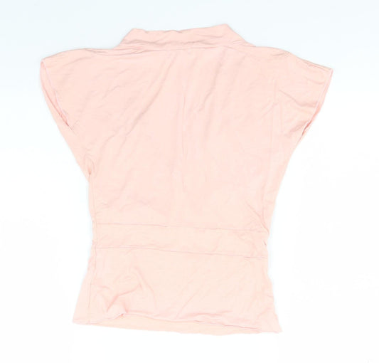 Influence Womens Pink Viscose Basic T-Shirt V-Neck