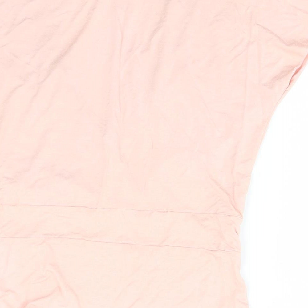 Influence Womens Pink Viscose Basic T-Shirt V-Neck