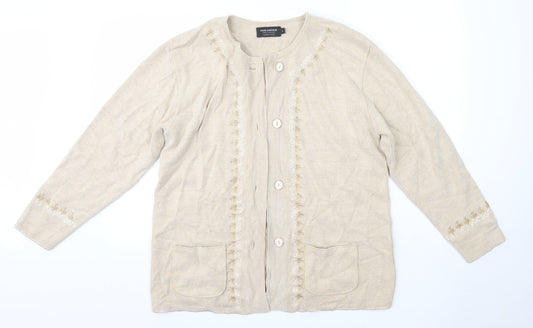 Womens UK Size L Paramour Beige Cardigan Jumper