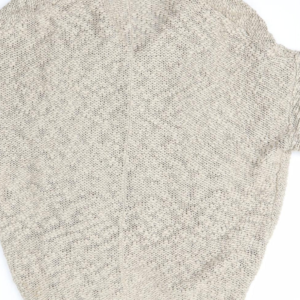 Brand and care label for George women’s beige collared acrylic cardigan jumper, size S