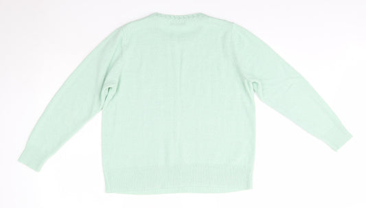 Womens UK Size M BM Green Pullover Jumper