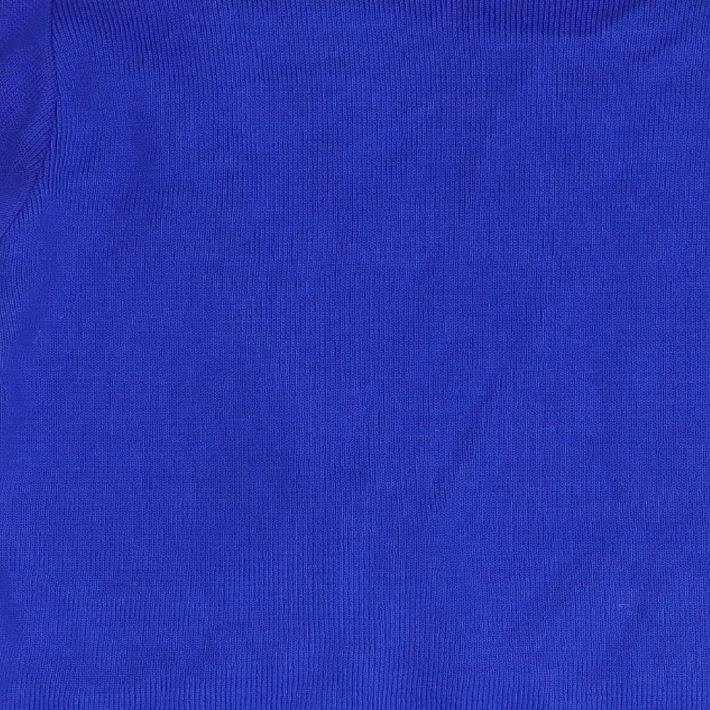 Glimose Design Womens Blue Round Neck Acrylic Cardigan Jumper Size L