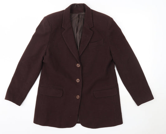 Womens UK Size 12 Classic Brown Overcoat
