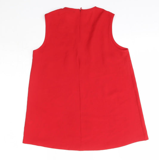 Womens UK Size 6 Select Red Basic Blouse