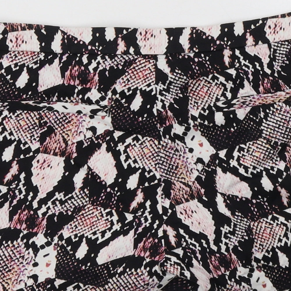 H&M Womens Multicoloured Animal Print Cotton Hot Pants Shorts Size 10 L3 in Regular Hook & Loop