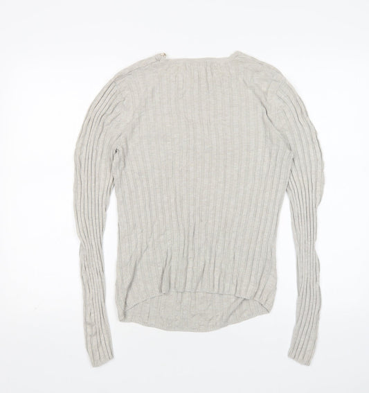 New Look Womens Beige Round Neck Viscose Pullover Jumper Size 12