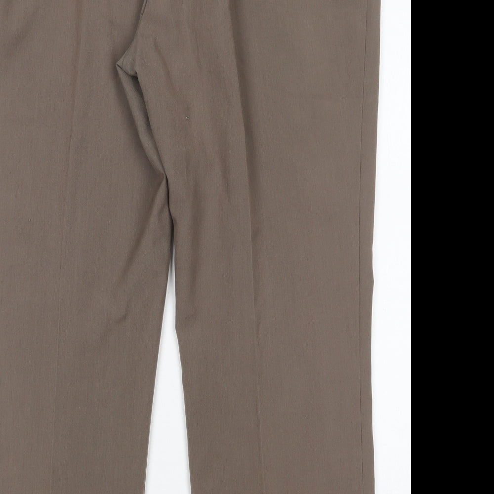 Classics Womens Brown Polyester Trousers Size 18 L29 in Regular