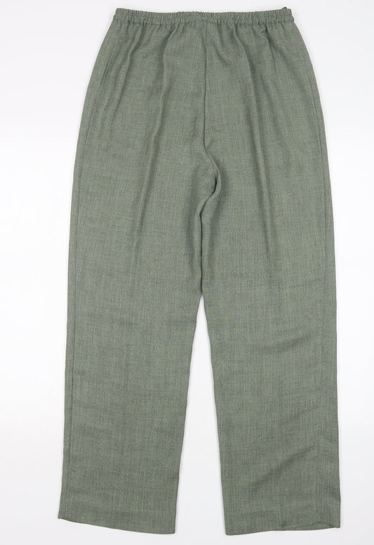 Womens UK Size 12 Preworn Regular Fit Green Trousers
