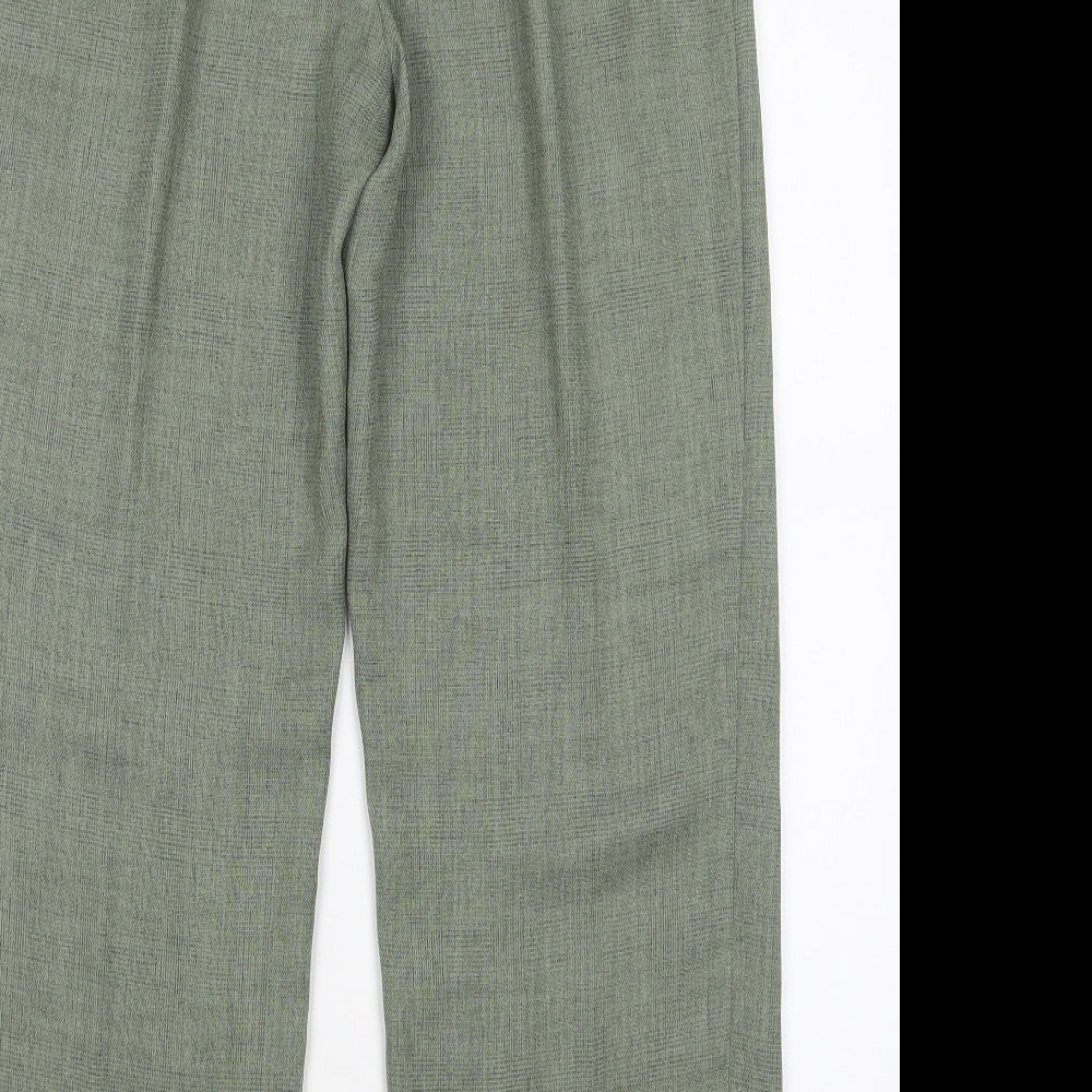 Womens UK Size 12 Preworn Regular Fit Green Trousers