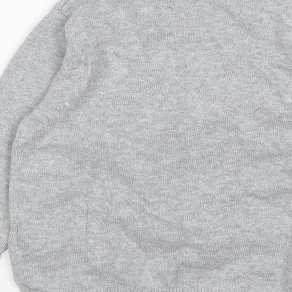 New Look Girls Grey V-Neck Cotton Cardigan Jumper Size 2 Years