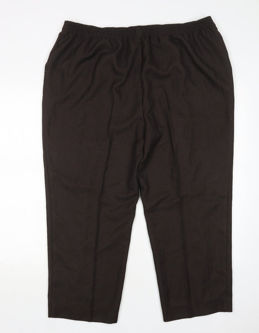 Womens UK Size 22 M&S Regular Fit Brown Trousers