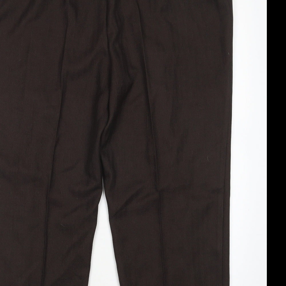 Womens UK Size 22 M&S Regular Fit Brown Trousers