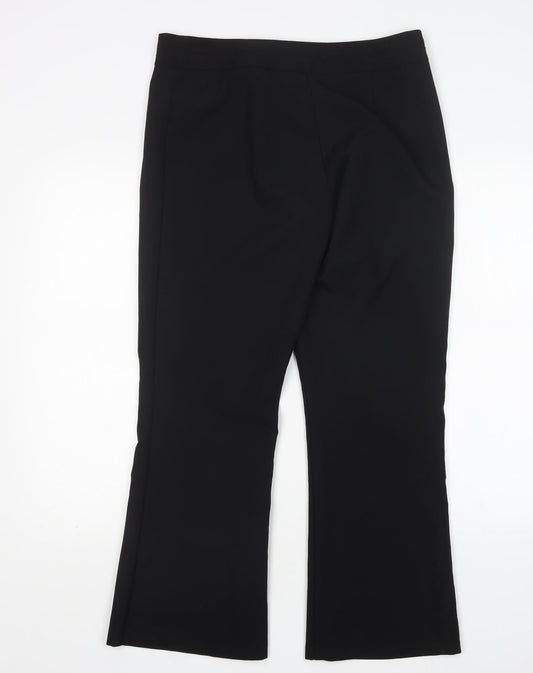 George Womens Black Polyester Trousers Size 12 L28 in Regular