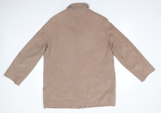 Klass Womens Brown Overcoat Coat Size L Zip - Taupe Colour