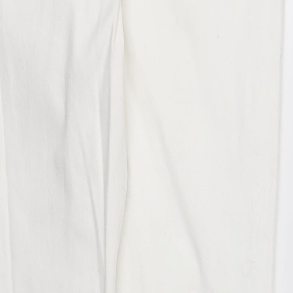 Brand and care label for Next women’s white cotton skinny jeans, size UK 12, 29-inch leg regular