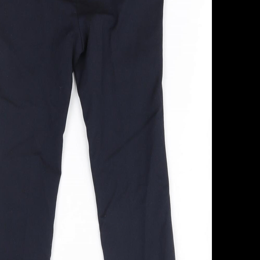 Brand and care label for Next boys’ blue polyester dress pants trousers, size 5, years regular
