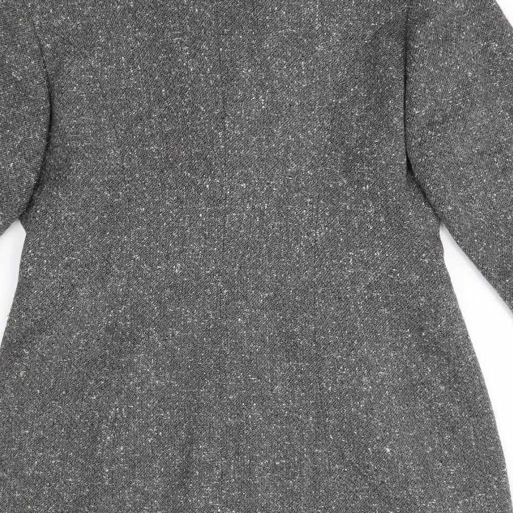 Brand and care label for IMAGES women’s grey overcoat coat, size UK 12