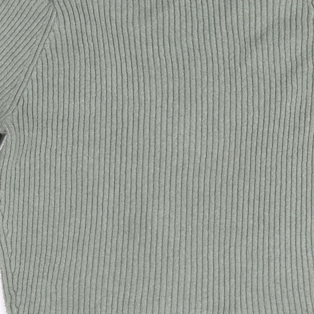 Primark Womens Green V-Neck Polyester Pullover Jumper Size L