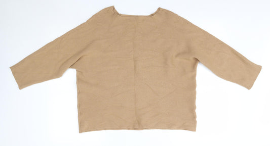 Nutmeg Womens Brown High Neck  Viscose Pullover Jumper Size 14