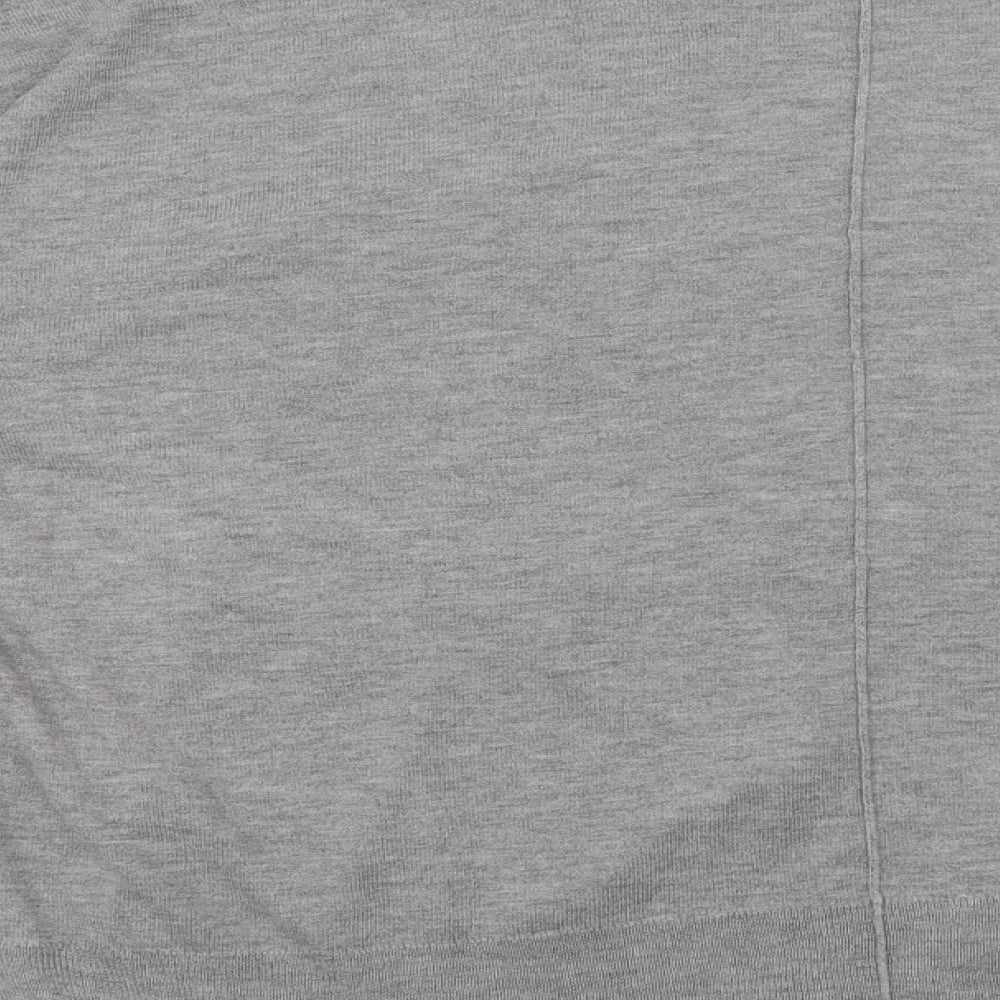 Nutmeg Womens Grey V-Neck Nylon Cardigan Jumper Size 14