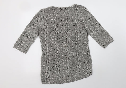George Womens Grey Round Neck Cotton Pullover Jumper Size 12