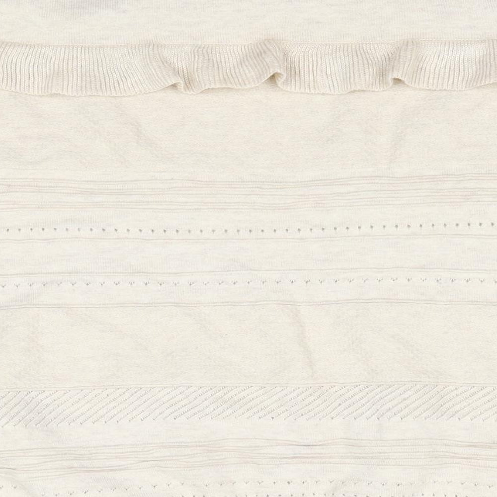 Brand and care label for George women’s beige round neck cotton jumper, size UK 12