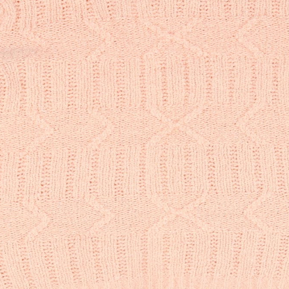 Le Roy Womens Pink Round Neck Acrylic Cardigan Jumper Size L