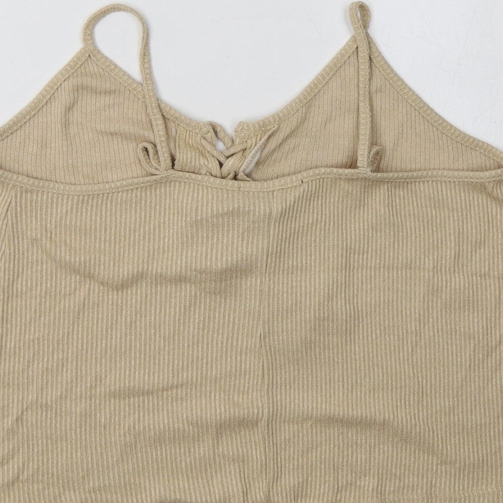 Foreve Womens Beige Viscose Camisole Tank Size S Round Neck