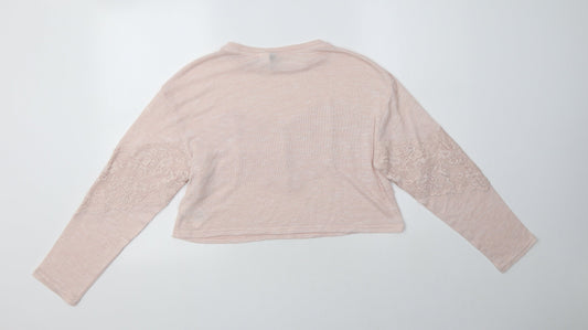 Womens UK Size XS H&M Pink Henley Jumper