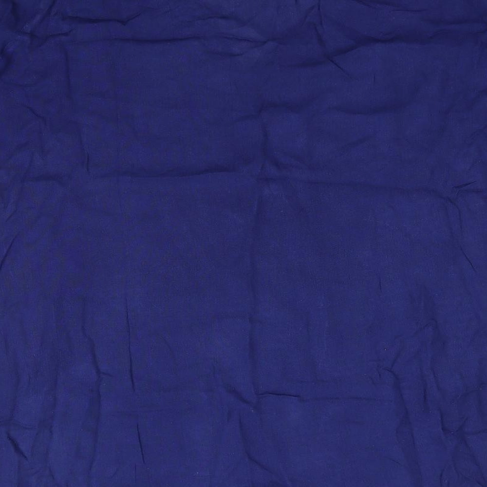 Brand and care label for Dorothy Perkins women’s blue viscose a-line, v-neck pullover - beach dress lace trim elastic cuffs