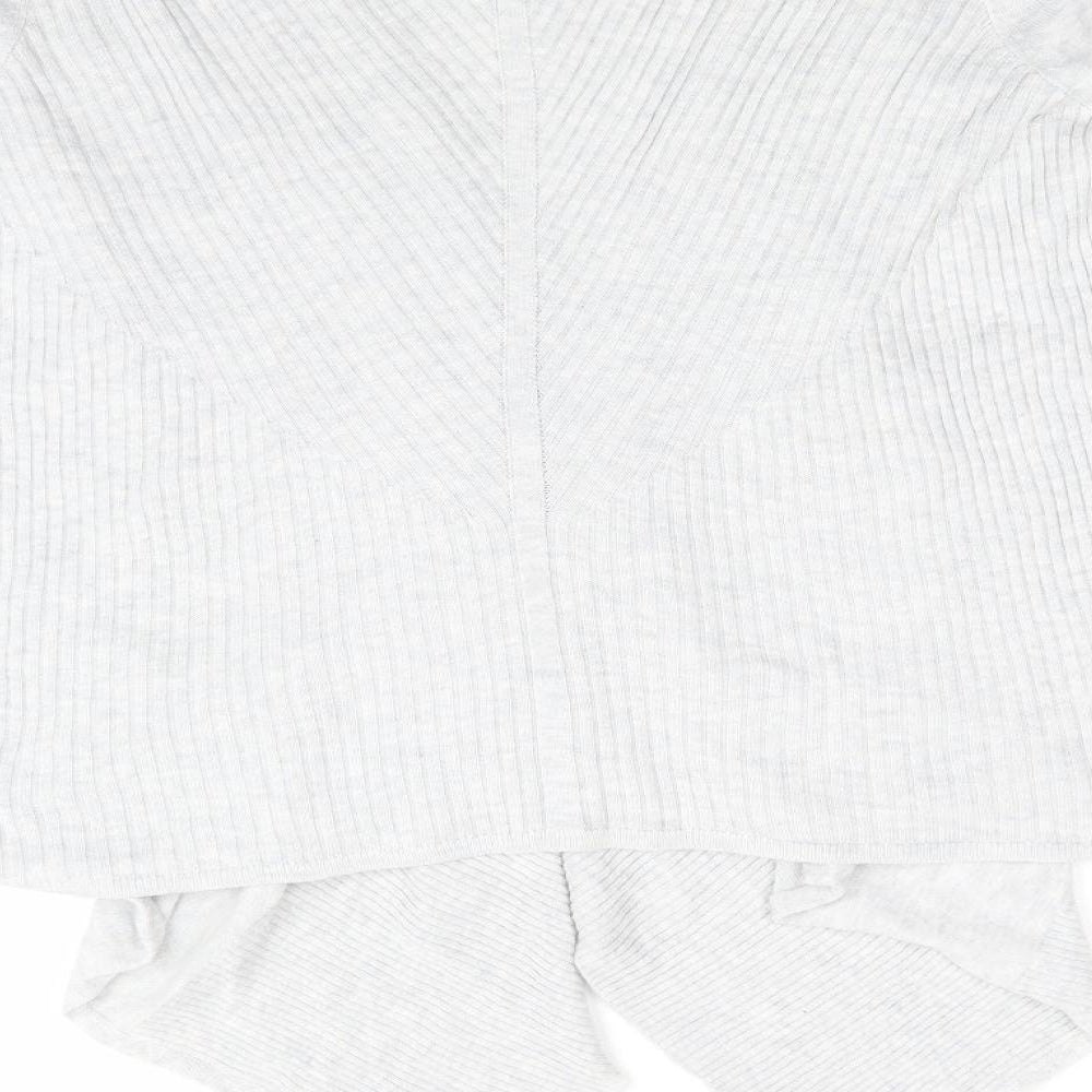 George Womens Grey V-Neck Acrylic Cardigan Jumper Size 16 - Waterfall Cardigan Light Grey Blue Mix