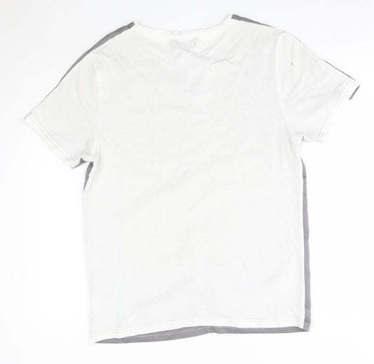 River Island Mens Grey Polyester T-Shirt Size S Round Neck