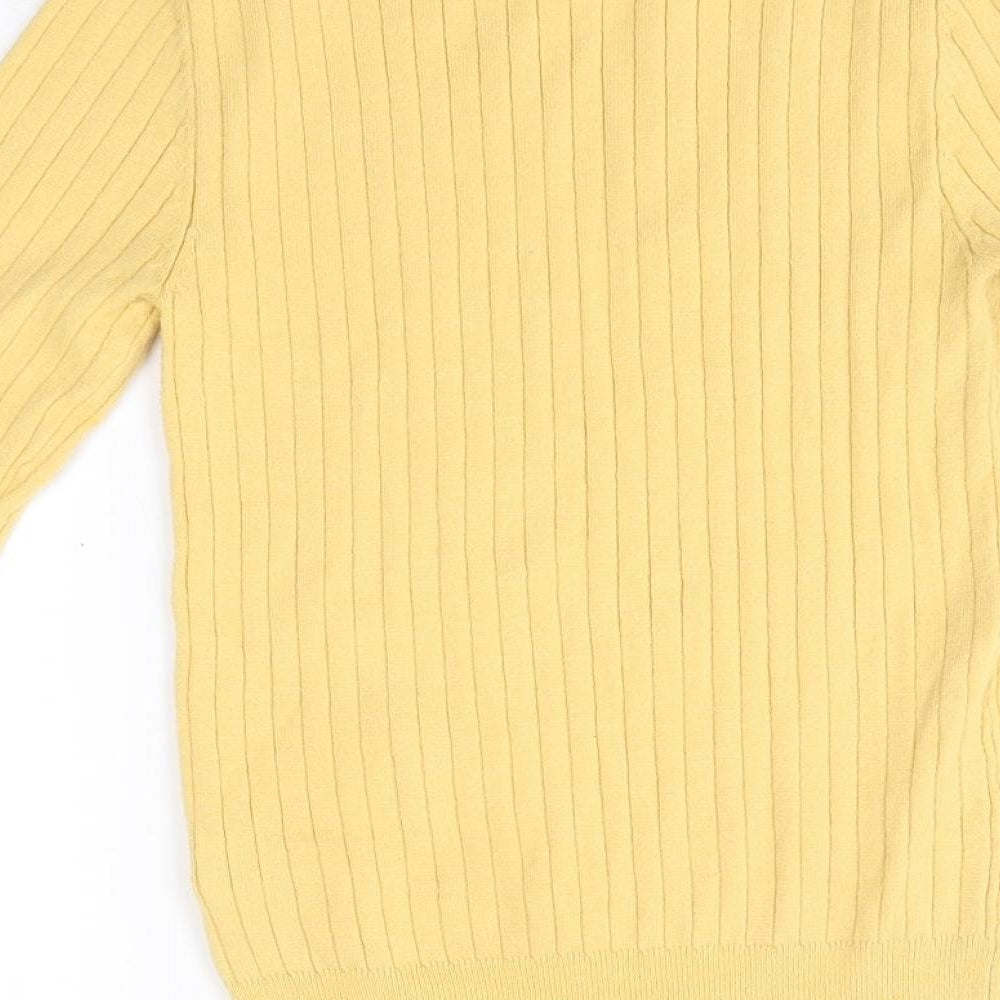 Primark Womens Yellow Round Neck Viscose Pullover Jumper Size M