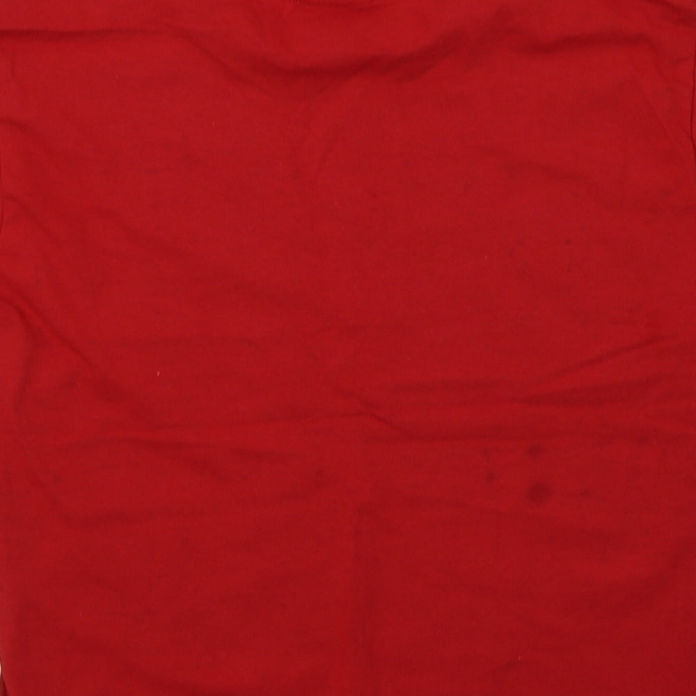 Womens UK Size XS Fruit of the Loom Red Basic T-Shirt