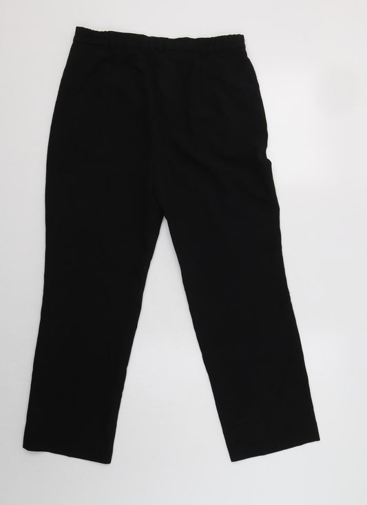 Womens UK Size 10 M&S Regular Fit Dress Pants Black Trousers