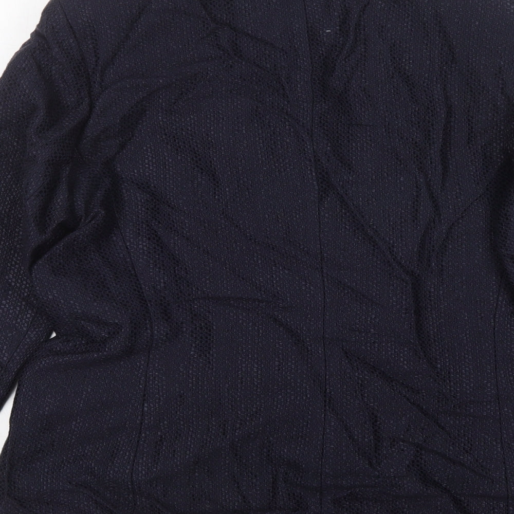 M&S Womens Blue Viscose Jacket Suit Jacket Size 16